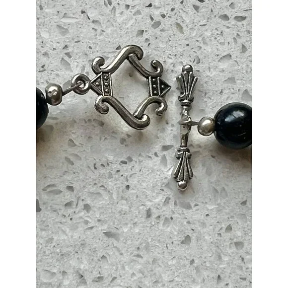 Handcrafted 22" Hand-Painted Glass Bead Necklace With Elegant Toggle Clasp - Picture 6 of 6